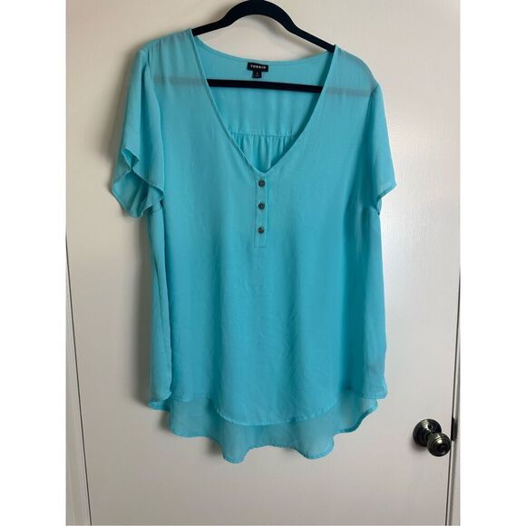 Torrid sheer turquoise top Torrid size OX or XL - Picture 2 of 7